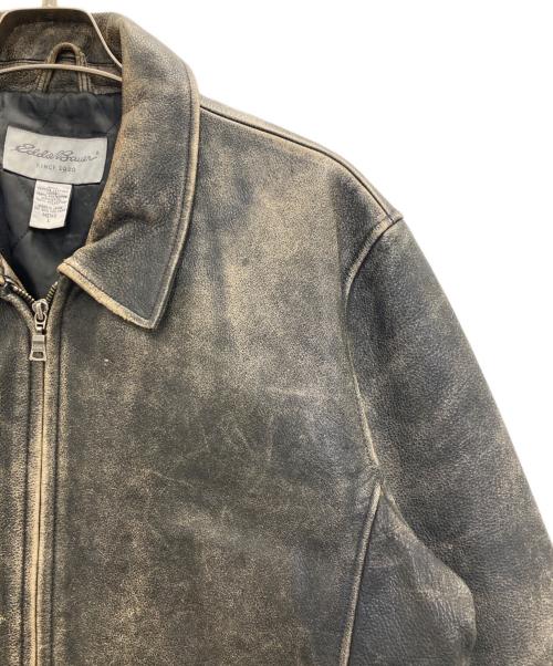 Eddie Bauer（エディーバウアー）Eddie Bauer (エディーバウアー) カウレザージャケット ブラック サイズ:Lの古着・服飾アイテム