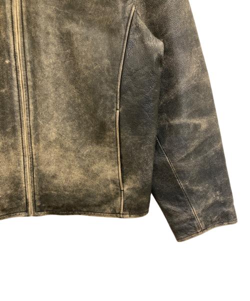 Eddie Bauer（エディーバウアー）Eddie Bauer (エディーバウアー) カウレザージャケット ブラック サイズ:Lの古着・服飾アイテム