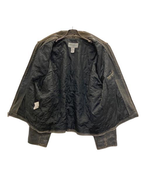 Eddie Bauer（エディーバウアー）Eddie Bauer (エディーバウアー) カウレザージャケット ブラック サイズ:Lの古着・服飾アイテム