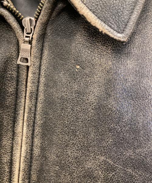 Eddie Bauer（エディーバウアー）Eddie Bauer (エディーバウアー) カウレザージャケット ブラック サイズ:Lの古着・服飾アイテム