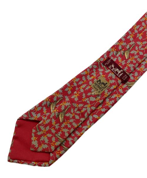 HERMES（エルメス）HERMES (エルメス) 総柄ネクタイ レッド サイズ:サイズ表記無しの古着・服飾アイテム