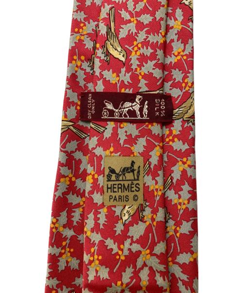 HERMES（エルメス）HERMES (エルメス) 総柄ネクタイ レッド サイズ:サイズ表記無しの古着・服飾アイテム