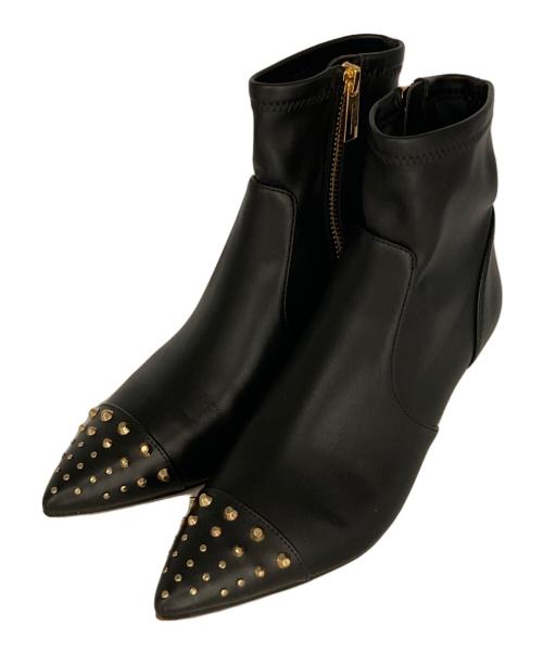 MICHAEL KORS（マイケルコース）MICHAEL KORS (マイケルコース) スタッズヒールブーツ ブラック サイズ:5Mの古着・服飾アイテム