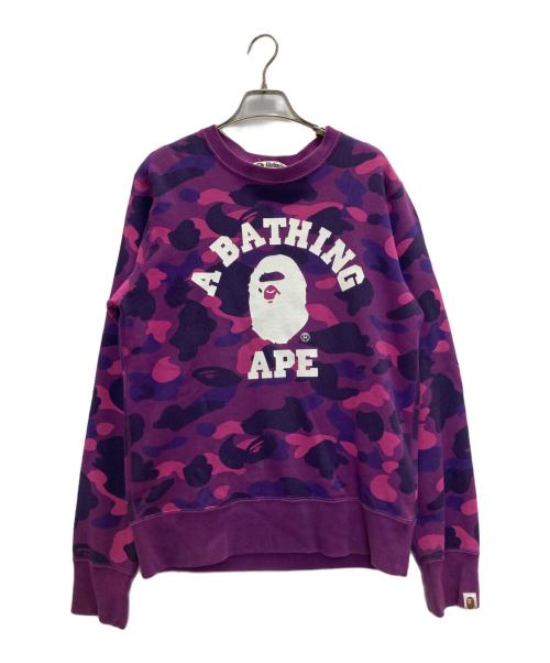 A BATHING APE（アベイシングエイプ）A BATHING APE (アベイシングエイプ) ロゴスウェット パープル サイズ:Ｍの古着・服飾アイテム