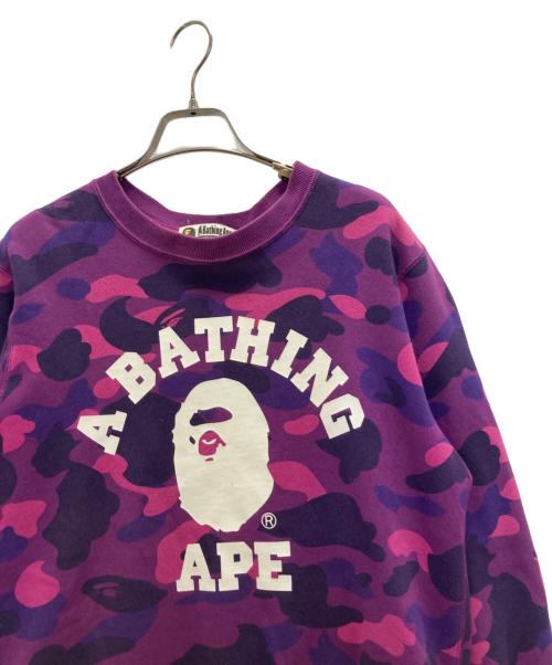 A BATHING APE（アベイシングエイプ）A BATHING APE (アベイシングエイプ) ロゴスウェット パープル サイズ:Ｍの古着・服飾アイテム