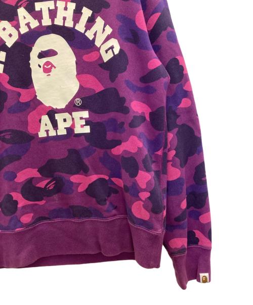 A BATHING APE（アベイシングエイプ）A BATHING APE (アベイシングエイプ) ロゴスウェット パープル サイズ:Ｍの古着・服飾アイテム