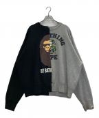A BATHING APEアベイシングエイプ）の古着「LOOSE FIT CREWNECK」｜グレー