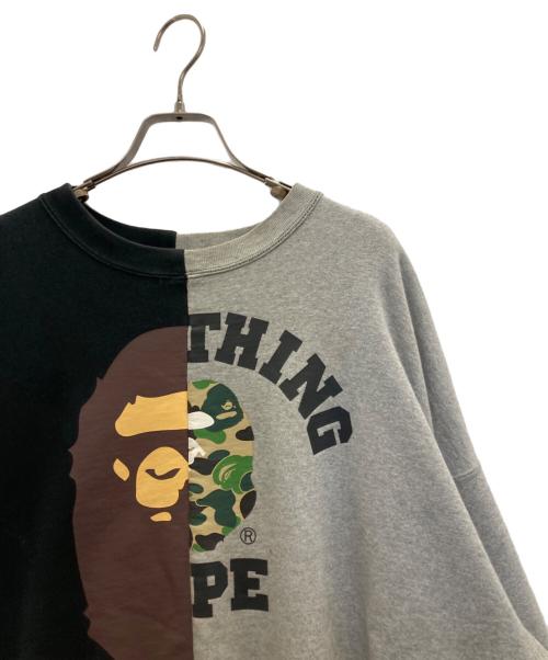 A BATHING APE（アベイシングエイプ）A BATHING APE (アベイシングエイプ) LOOSE FIT CREWNECK グレー サイズ:Ｍの古着・服飾アイテム
