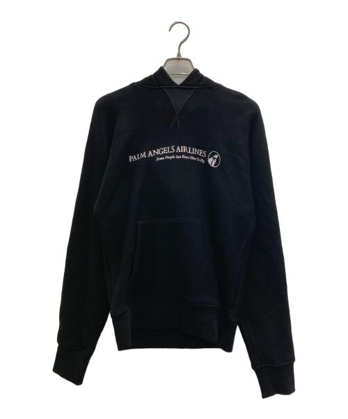 Palm Angels（パーム エンジェルス）Palm Angels (パーム エンジェルス) ロゴプリントパーカー ブラック サイズ:xxsの古着・服飾アイテム