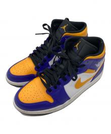 NIKE（ナイキ）の古着「Air Jordan 1 Mid Lakers Purple Gold」｜パープル×イエロー