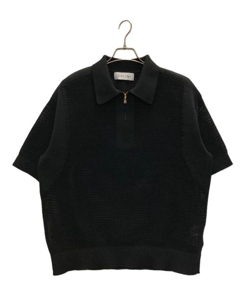 CULLNI（クルニ）CULLNI (クルニ) メッシュニットポロシャツ ブラック サイズ:Sの古着・服飾アイテム