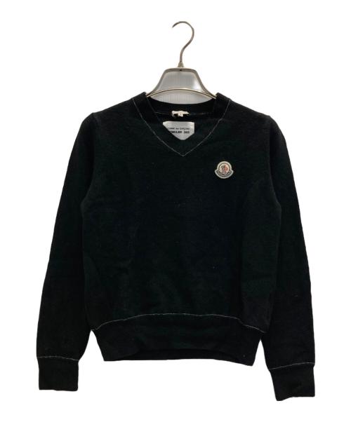 MONCLER（モンクレール）MONCLER (モンクレール) COMME des GARCONS (コムデギャルソン) Vネックニット ブラック サイズ:Ｍの古着・服飾アイテム