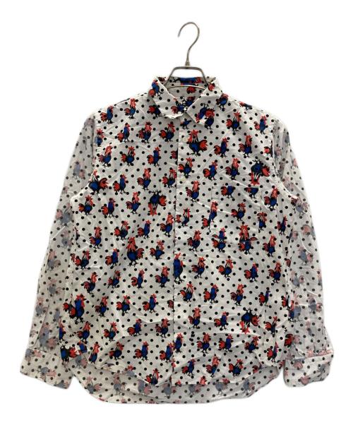 BLACK COMME des GARCONS（ブラックコムデギャルソン）BLACK COMME des GARCONS (ブラックコムデギャルソン) ドッドニワトリ長袖シャツ ホワイト サイズ:Ｍの古着・服飾アイテム