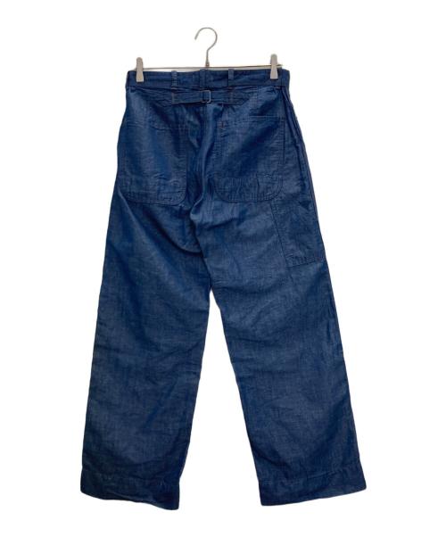 NICENESS（ナイスネス）NICENESS (ナイスネス) シャンブレーワークパンツ インディゴ サイズ:Sの古着・服飾アイテム