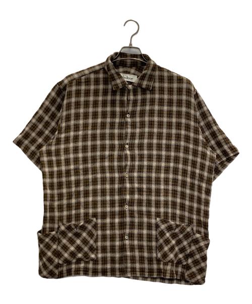 Caledoor（カレドアー）Caledoor (カレドアー) パナマクロスチェックシャツ ブラウン サイズ:Lの古着・服飾アイテム