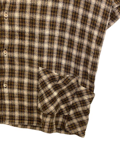 Caledoor（カレドアー）Caledoor (カレドアー) パナマクロスチェックシャツ ブラウン サイズ:Lの古着・服飾アイテム
