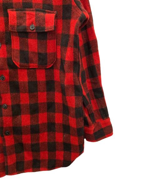 BRENT（ブレント）BRENT (ブレント) 50s マチ付きチェックウールシャツ レッド×ブラック サイズ:表記なしの古着・服飾アイテム