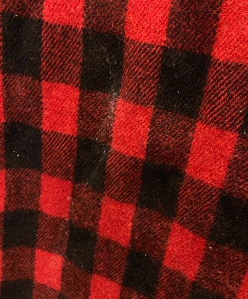 BRENT（ブレント）BRENT (ブレント) 50s マチ付きチェックウールシャツ レッド×ブラック サイズ:表記なしの古着・服飾アイテム