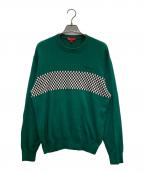 SUPREMEシュプリーム）の古着「18SS Checkered Crewneck Sweater」｜グリーン