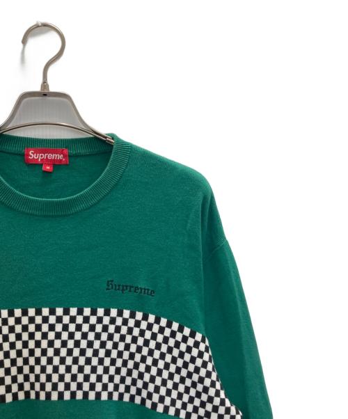 SUPREME（シュプリーム）Supreme (シュプリーム) 18SS Checkered Crewneck Sweater グリーン サイズ:Ｍの古着・服飾アイテム