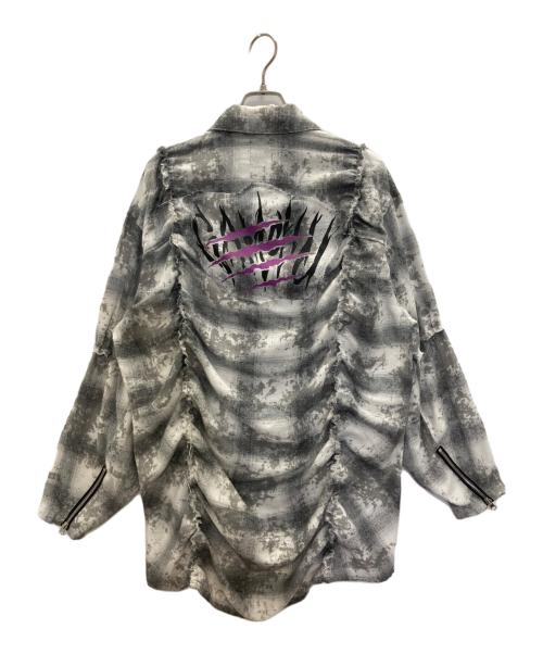 gamchu（ガムチュ）GAMCHU (ガムチュ) くしゅくしゅゆるばちZIPチェックシャツ ホワイト サイズ:FREEの古着・服飾アイテム