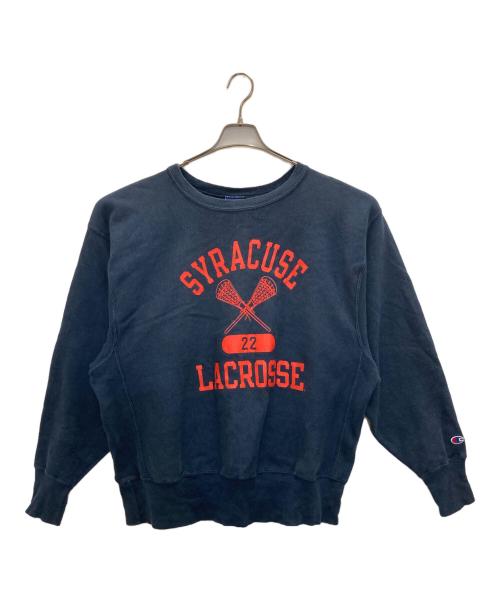 Champion REVERSE WEAVE（チャンピオン リバース ウィーブ）Champion REVERSE WEAVE (チャンピオン リバース ウィーブ) 00S ロゴプリントスウェット ネイビー サイズ:SIZE XLの古着・服飾アイテム