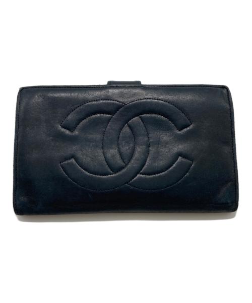 CHANEL（シャネル）CHANEL (シャネル) 2つ折り財布 ネイビーの古着・服飾アイテム