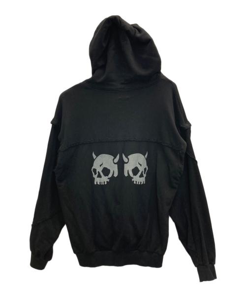 gamchu（ガムチュ）GAMCHU (ガムチュ) 我儘に分解分離パッチフーディー ブラック サイズ:SIZE Freeの古着・服飾アイテム