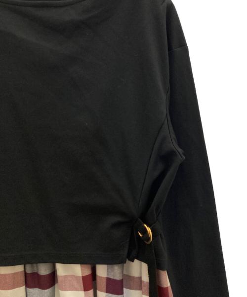BLUE LABEL CRESTBRIDGE（ブルーレーベルクレストブリッジ）BLUE LABEL CRESTBRIDGE (ブルーレーベルクレストブリッジ) 切替ワンピース ブラック サイズ:38の古着・服飾アイテム