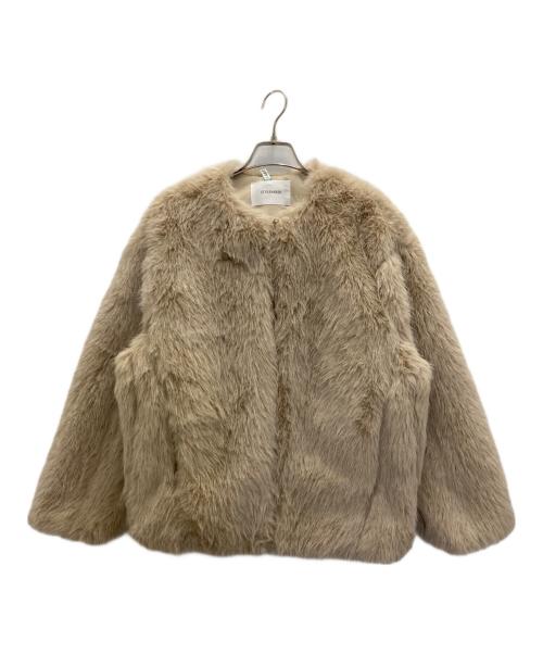 STYLE MIXER（スタイルミキサー）STYLE MIXER (スタイルミキサー) ノーカラーファージャケット ベージュ サイズ:FREEの古着・服飾アイテム
