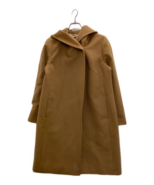 23区（ニジュウサンク）23区 (ニジュウサンク) ウールアンゴラフーデッドコート ブラウン サイズ:38の古着・服飾アイテム