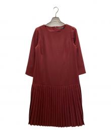 STRAWBERRY FIELDS（ストロベリーフィールズ）の古着「バックシャンプリーツドッキングワンピース」｜レッド