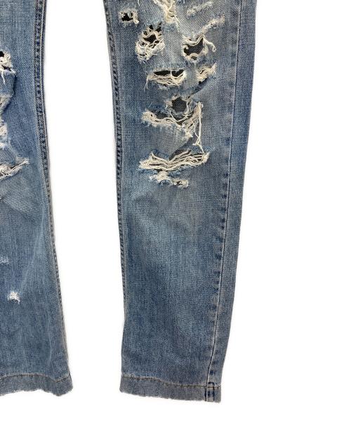 DOLCE & GABBANA（ドルチェ＆ガッバーナ）DOLCE & GABBANA (ドルチェ＆ガッバーナ) ダメージ加工デニムパンツ インディゴ サイズ:46の古着・服飾アイテム