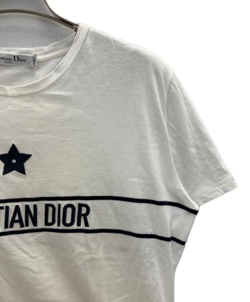 Christian Dior（クリスチャン ディオール）Christian Dior (クリスチャン ディオール) ロゴ エンブロイダリー半袖Tシャツ ホワイト サイズ:Lの古着・服飾アイテム
