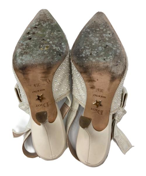 Christian Dior（クリスチャン ディオール）Christian Dior (クリスチャン ディオール) J'ADIOR スリングバックパールパンプス ベージュ サイズ:22.5の古着・服飾アイテム