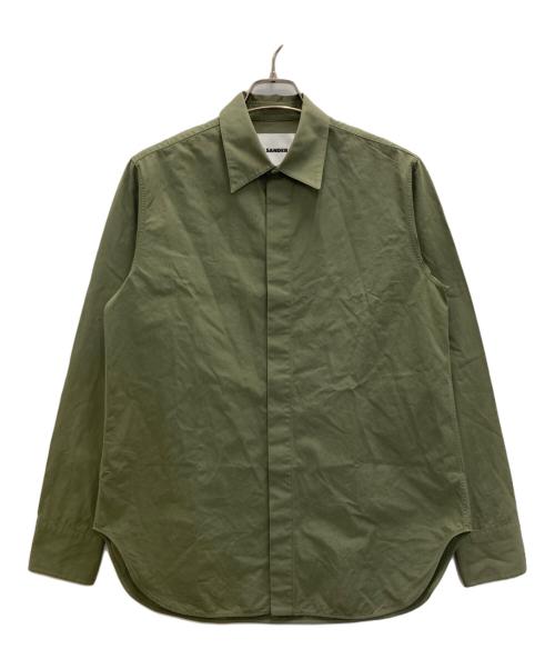 JIL SANDER（ジルサンダー）JIL SANDER (ジルサンダー) 比翼ロングスリーブシャツ グリーン サイズ:39の古着・服飾アイテム