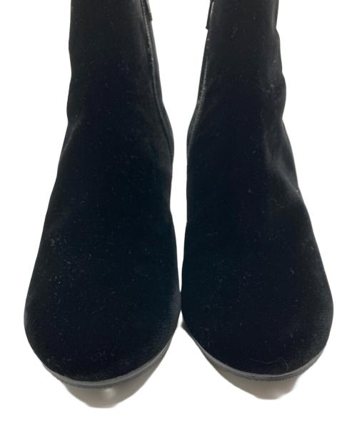 MM6 Maison Margiela（エムエムシックスメゾンマルジェラ）MM6 Maison Margiela (エムエムシックスメゾンマルジェラ) メタリックヒールベロアブーツ ブラック サイズ:36の古着・服飾アイテム
