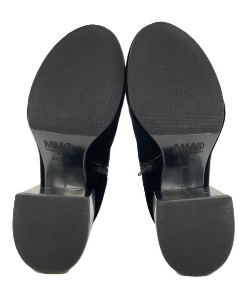 MM6 Maison Margiela（エムエムシックスメゾンマルジェラ）MM6 Maison Margiela (エムエムシックスメゾンマルジェラ) メタリックヒールベロアブーツ ブラック サイズ:36の古着・服飾アイテム