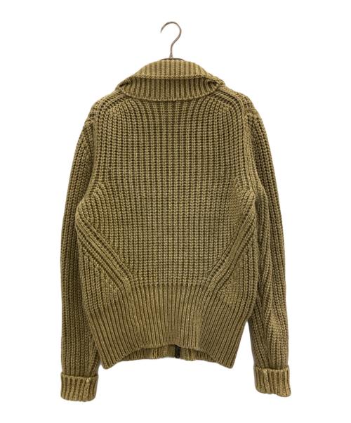 BURBERRY PRORSUM（バーバリープローサム）BURBERRY PRORSUM (バーバリープローサム) ショールカラーニットジャケット グリーン サイズ:ｘｓの古着・服飾アイテム