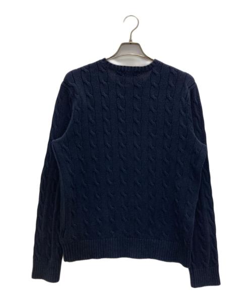 POLO RALPH LAUREN（ポロ・ラルフローレン）POLO RALPH LAUREN (ポロ・ラルフローレン) ポニー刺繍ケーブルニット ネイビー サイズ:Ｍの古着・服飾アイテム