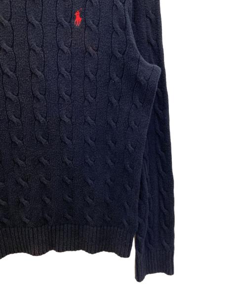 POLO RALPH LAUREN（ポロ・ラルフローレン）POLO RALPH LAUREN (ポロ・ラルフローレン) ポニー刺繍ケーブルニット ネイビー サイズ:Ｍの古着・服飾アイテム