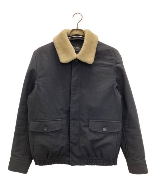 A.P.C.（アーペーセー）A.P.C. (アーペーセー) 襟ボア比翼ブルゾン ネイビー サイズ:Sの古着・服飾アイテム