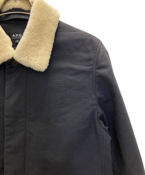 A.P.C.（アーペーセー）A.P.C. (アーペーセー) 襟ボア比翼ブルゾン ネイビー サイズ:Sの古着・服飾アイテム