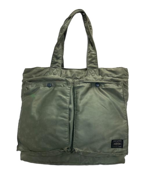 PORTER（ポーター）PORTER (ポーター) TANKER  TOTE BAG グリーンの古着・服飾アイテム