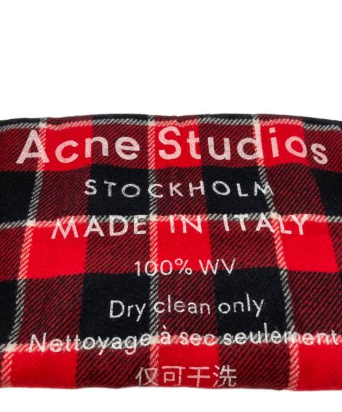 Acne studios（アクネ ストゥディオズ）ACNE STUDIOS (アクネ ストゥディオズ) チェックストール レッドの古着・服飾アイテム