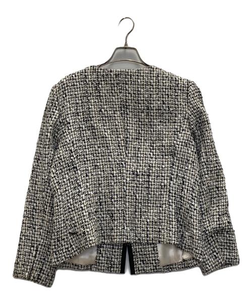 UNTITLED（アンタイトル）UNTITLED (アンタイトル) ノーカラーツイードジャケット ホワイト×ブラック サイズ:44の古着・服飾アイテム