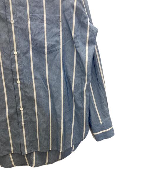 UNUSED（アンユーズド）UNUSED (アンユーズド) シルク混ストライプシャツ ブルー サイズ:Ｍの古着・服飾アイテム