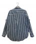 UNUSED (アンユーズド) シルク混ストライプシャツ ブルー サイズ:Ｍ：5000円