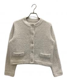 STRAWBERRY FIELDS（ストロベリーフィールズ）の古着「ツイードニットジャケット」｜ネイビー