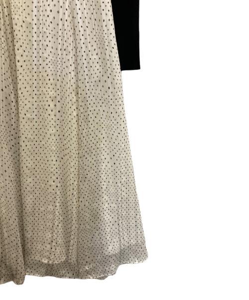 CELFORD（セルフォード）CELFORD (セルフォード) ニットドッキングワンピース ブラック×ホワイト サイズ:38の古着・服飾アイテム